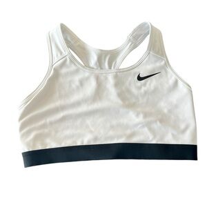 Nike Women's White and Black Sports Bra Size Large